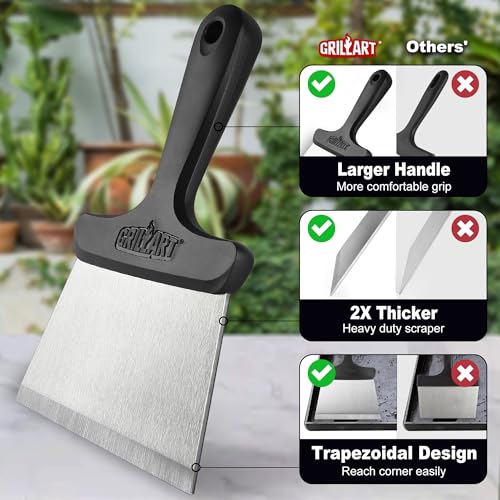 GRILLART Grill Scraper Griddle Cleaning Kit for Blackstone, Flat Top Grill Cleaning Kit (Griddle Scraper Only) - style: BSK-04