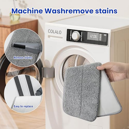 Large 60 inch Microfiber Flat Mop for Floor Cleaning - Wet & Dry with 4 Washable Pads, 360° Rotatable Head for Hardwood, Vinyl, Tile