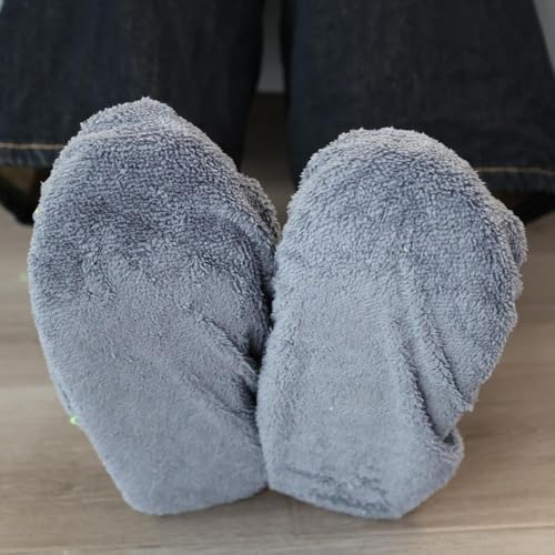 2-in-1 Mop Head Replacement Rag Towel Reusable Microfiber Household Wet and Dry Cleaning Cloths Shoe Cover Rags,22x9cm (Grey,2pcs) - color: Grey,2pcs