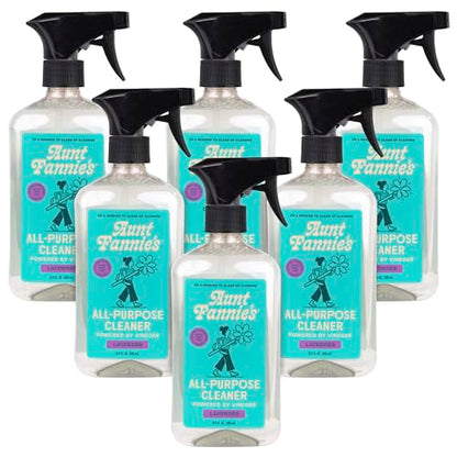 Aunt Fannie's All Purpose Household Cleaner, Multi-surface Spray, Powered by Vinegar for Kitchen, Bath, Windows and Countertops, Lavender Scent (Pack of 6) - size: 16.9 Fl Oz (Pack of 6)