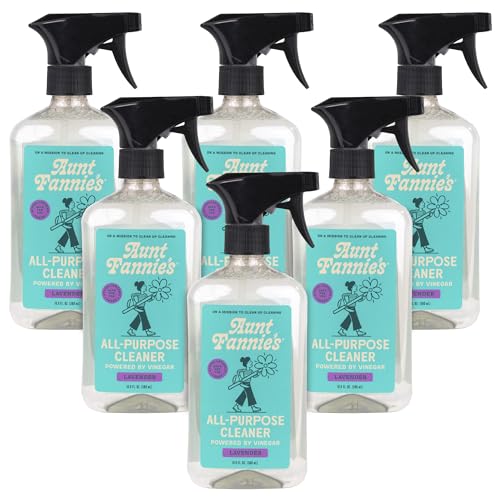 Aunt Fannie's All Purpose Household Cleaner, Multi-surface Spray, Powered by Vinegar for Kitchen, Bath, Windows and Countertops, Lavender Scent (Pack of 6) - size: 16.9 Fl Oz (Pack of 6)