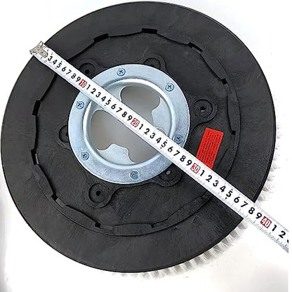 Universal 1 Piece Commercial 15 Inch Diameter Rotary Scrub Brush Fit for 15 Inch Floor Scrubber Machine-Medium Brush (38cm) White