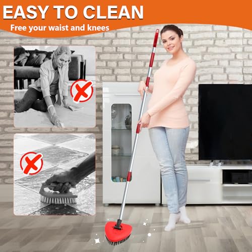 Fatmass Scrub Brush Mop Head Replacement Compatible with O Cedar EasyWring 1 Tank Spin Mop,New Upgrade Stiff Bristle Shower Brush Scrubbing Brush Cleaning Brush for Bathroom, Kitchen, Tub, Tile - size: Large (Black 1 Pack)