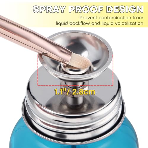 Noverlife 4Oz / 120ml Push Down Pump Dispenser with Copper Core, Nail Polish Remover Pump Bottles Glass Rubbing Alcohol Dispensers, Refillable Alcohol Dispenser Push Down Bottle - Gradient Blue - color: E - 1pcs - Blue Round Shaped