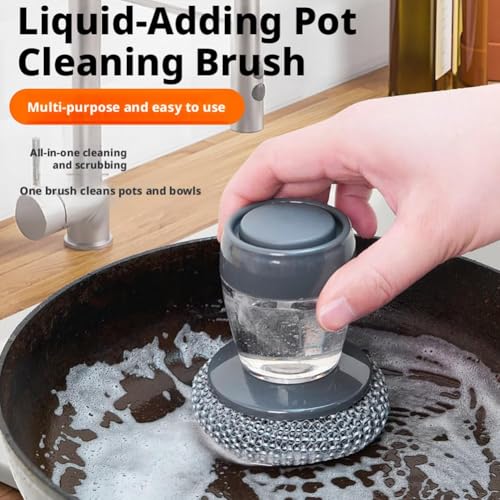 Soap Dispense Palm Kitchen Scrub,Soap Dispensing Dish Brush with Soap Dispenser for Easy Cleaning Dishes, Pots, Pans & Sinks - color: A, size: 1pcs