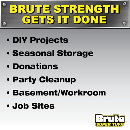 Brute Super Tuff Heavy Duty 2.2 MIL Contractor Bags, Extra Large Trash Bags, Twist Tie Closure, Black, 55 Gallon, 15 Count (Pack of 4) - size: 15 Count (Pack of 4), style: Contractor (55 Gallon)