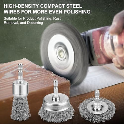 10Pcs Professional Wire Brush for Drill, Carbon Steel Cup Brush for Cleaning Rust, Wire Brush Drill Attachments with 1/4 Inch Hex Shank - style: 10Pcs