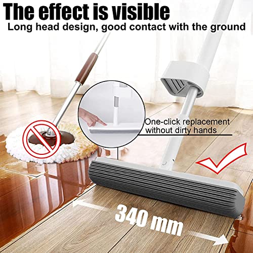 GeRRiT Mop, Home PVA Sponge Mop,Easy Squeeze mop,Floor mop, mops for Floor Cleaning,Hardwood Floor mop, Mighty Thirsty mop, Super Absorbent, White, QA-1198