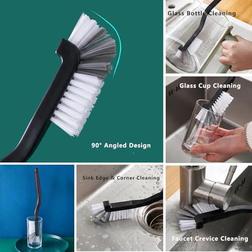 CRAFNEW 18Pcs Gap Crevice Cleaning Brush Set, All-Round Detail Scrub Brushes for Deep Cleaning Tile Grout, Window Tracks, Car Air Vents, Kitchen Sinks & Bathroom Narrow Grooves