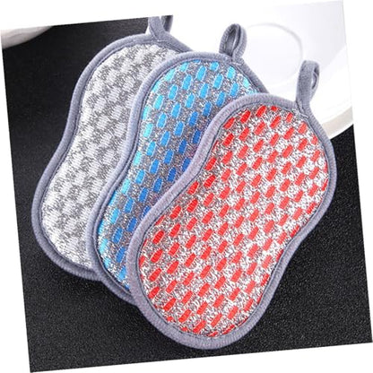 PRETYZOOM 12pcs Kitchen Scrub Brush and Dish Washing Scrubber Sponge Set, Dual-Sided Cleaning Pads for Pots and Pans, Multi-Color Household Kitchen Sink Brushes for Stain Removal