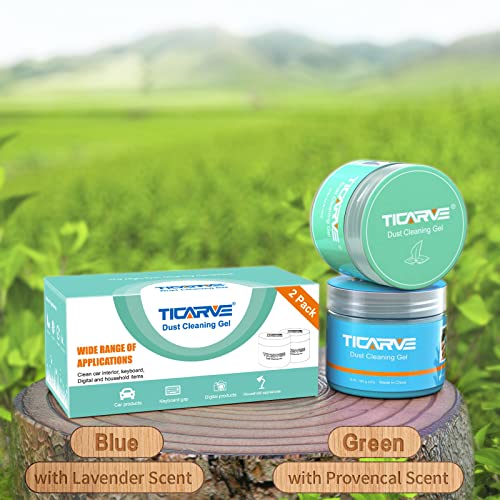 TICARVE 2Pack Cleaning Gel for Car Putty Car Slime Cleaning Car Detail Putty Tools Car Interior Cleaner Automotive Car Cleaning Kits Keyboard Cleaner Blue Green (320g/11.2oz) - color: Blue+Green