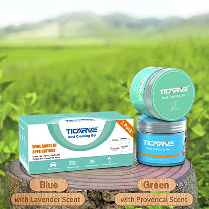 TICARVE 2Pack Cleaning Gel for Car Putty Car Slime Cleaning Car Detail Putty Tools Car Interior Cleaner Automotive Car Cleaning Kits Keyboard Cleaner Blue Green (320g/11.2oz) - color: Blue+Green