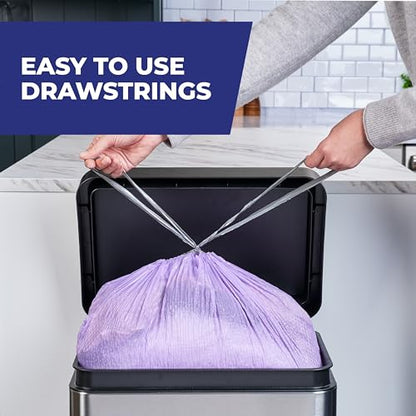 Hefty Ultra Strong 13 Gallon Trash Bags, Tall Kitchen Trash Bags 13 Gallon Size, Resist Leaks, Punctures, and Rips, Continuous Odor Control, Purple, Fabuloso Scent, 110 Bags - size: 1 Count (Pack of 110), style: Fabuloso