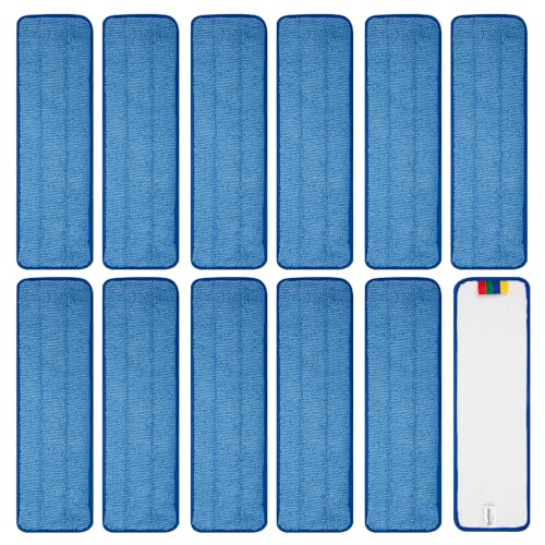 12 Pack Replacement Microfiber Pad - Thick - Universal Commercial 17-18 Inch Mop Head- Heavy Duty - Wet & Dry Commercial Cleaning Refills Reusable Mop Refills Fit for Most Microfiber Flat Mop System - size: 12 Pack - 18in Flat Mop Head (Rectangular)