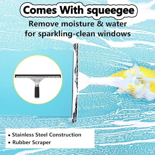 Professional Window Cleaning Kit Extendable Washing Pole Squeegee Window Cleaner Set Adjustable Telescopic Poles Water Fed Brush for Window Solar Panel High-Altitude Clean 7.2m/24FT - size: 7.2m/24FT