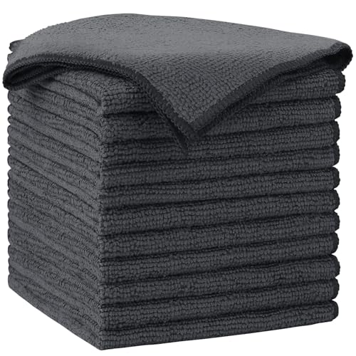 AIDEA Microfiber Cleaning Cloth-12PK, Soft Microfiber Towels for Cars, Absorbent Cleaning Rags, Lint-Free Streak-Free Wash Cloths for House, Kitchen, Window(12in.x12in), Grey - color: Grey, size: 12 in. x 12 in.