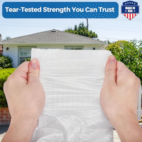 Fuxury 55-60 Gallon Heavy Duty Trash Bags, 100 Count Clear Garbage Bags, 23 Mic Thick, 38x58 in, Star-Seal Bottom, Plastic Bags Ideal for Home, Yard & Commercial Use, Made in USA - color: 60Gal-100Ct(Clear)