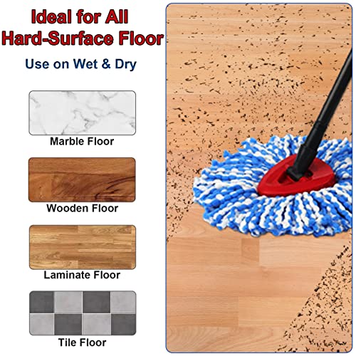 【3-Pack】Cedar Mop Head, Perfect Fit for O Cedar Rinse Clean Mop Replace Head, 2 Ultra-Absorbent Microfiber Mop Refills with 1 Base for Floor & Wall Cleaning