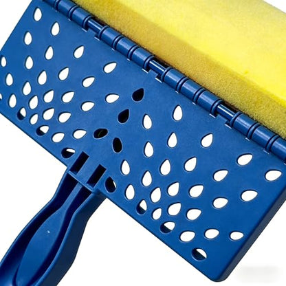 Sponge Mop for Floor Cleaning, Self-Wringing Squeeze Mop with Super Absorbent Honeycomb Sponge, Heavy Duty Roller Mop for Tile and Hardwood Floors