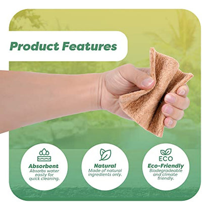 SCRUBIT 24 Natural Scouring Pads - Eco Friendly Scrubbing Pads for Kitchen Cleaning, Dishes, and Pots - Non-Scratch Kitchen Scrubbers - 100% Natural Sisal Fibers (24 Pack) - size: 24 Pack