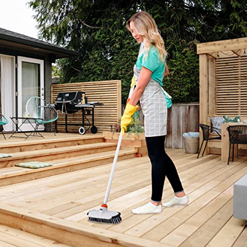 Superio Deck Scrub Brush Head, Heavy Duty Stiff Bristles Grout Scrubber with Scraper - Cleans Hot Tub, Swimming Pool, Granite Tiles, Bathroom, Patio, Kitchen, Wall and Deck (Refill Brush Head) - size: Refill Brush Head