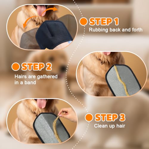 Pet Hair Removal Glove for Cats & Dogs, 2026 New Pet Hair Remover for Laundry, Reusable Electrostatic Pet Hair Remover Gloves (Blue) - color: Blue