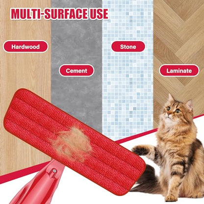 Spray Wet Mops with 3 Pads 2 Refillable Bottles for Hardwood Floor Cleaning