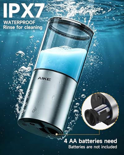 AIKE Automatic Wall Mount Liquid Soap Dispenser for Home and Commercial Bathroom 13.5oz IPX7 Waterproof,Brushed Stainless Steel - color: Brushed Stainless Steel
