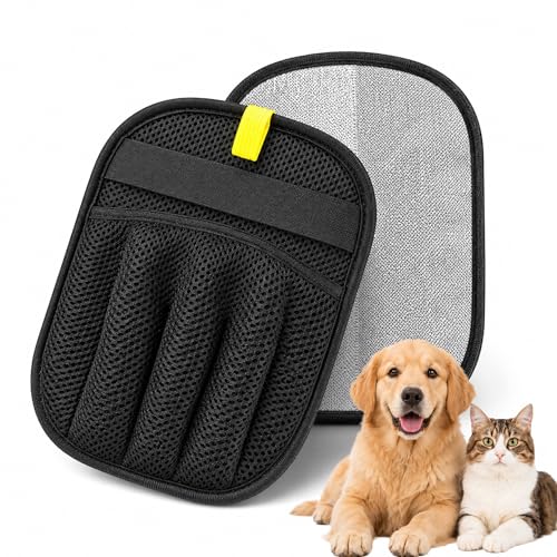 Pet Hair Removal Glove for Dogs & Cats, Newly Upgraded Reusable Electrostatic Pet Hair Remover Tool for Couch, Furniture, Bedding, Clothing & Car Seats