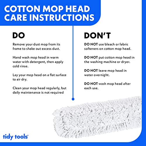 60 Inch Commercial Dust Mop Replacement Head – Reusable Cotton Dust Mop Refill for Floor Cleaning and Janitorial Use - size: 60'' X 5''