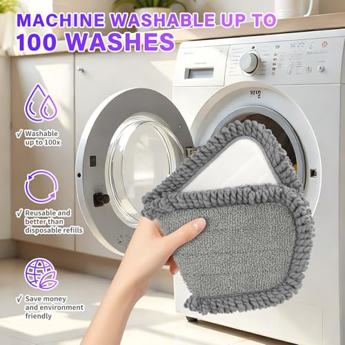 16.5" Microfiber Mop Pads Refills, 6 Pack Reusable Replacement Heads | reusable wet mop refills, machine washable for 14-16 inch spray mops, hardwood floors, dust cleaning & scrubbing - color: 16"grey*6