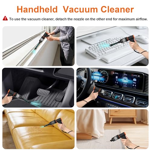 F32MAX Compressed Air Duster-150,000RPM Super Power Electric Air Duster and Vacuum Cleaner & Bag Vacuum Sealer 3-in-1，for PC Keyboard Cleaning, Car Interior Cleaning.