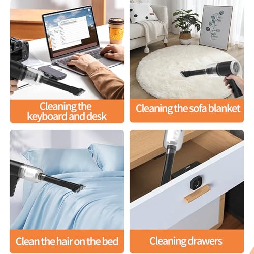 Mini Dusts Buster Handheld Vacuum 120w Strong Suction Car Vacuum Cleaner Portable USB Rechargeable Vacuum Cleaner Mini Vacuum Electric Duster for Cars Home