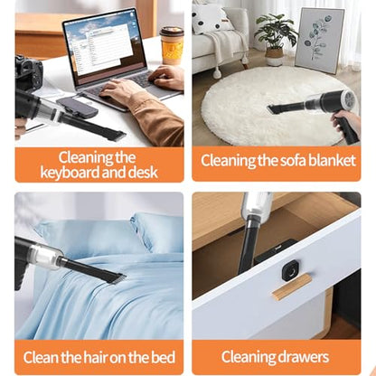 Mini Dusts Buster Handheld Vacuum 120w Strong Suction Car Vacuum Cleaner Portable USB Rechargeable Vacuum Cleaner Mini Vacuum Electric Duster for Cars Home