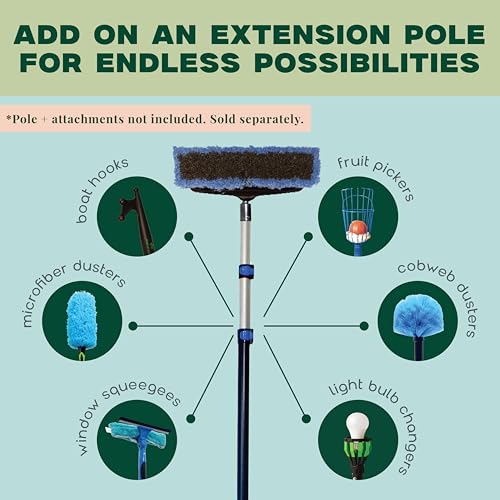 EVERSPROUT 11-inch Scrub Brush with Built-in Rubber Bumper | Soft Bristles wash Car, Truck, RV, Boat, Solar Panel, Floor | Bumper Prevents Scratches | Twists on 3/4-inch Acme Pole (Pole not Included)