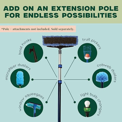 EVERSPROUT 11-inch Scrub Brush with Built-in Rubber Bumper | Soft Bristles wash Car, Truck, RV, Boat, Solar Panel, Floor | Bumper Prevents Scratches | Twists on 3/4-inch Acme Pole (Pole not Included)