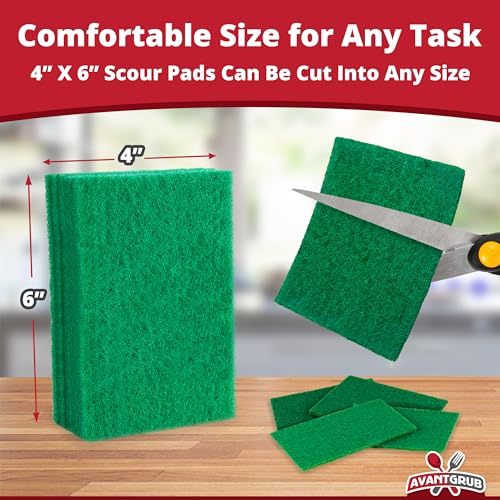 Heavy-Duty Scour Pad 60 Pack: High Abrasive Rating for Intense Scrubbing. 3.5 x 6. Best Used for Baked-On Messes. Restaurant & Commercial-Grade Scouring Pads. Bulk Wholesale Pack. - size: 60 Pack