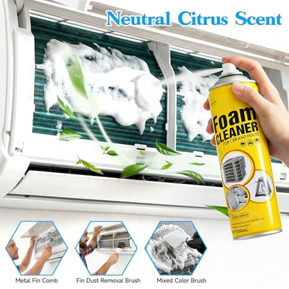 YIYAO Foam Blaster AC Coil Cleaner for AC Unit Kit, Include 3-Piece Set of Air Conditioner Condenser Fin Cleaning Brush Coil Cleaning Brush