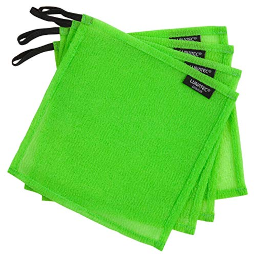 LUNATEC® Odor-Free Kitchen Dishcloths. A Scrubber and scouring pad for All Surfaces. Safe for Non-Stick. (4-Pack) - color: Lime