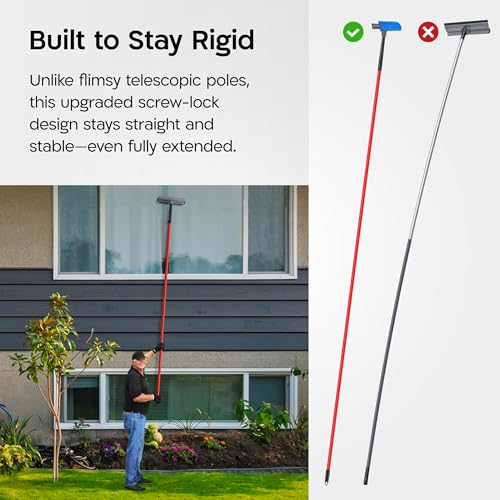 Tyroler Professional Window Squeegee for Home, Long Squeegee for Window Cleaning, 2-in-1 Window Cleaning Squeegee Kit, Indoor & Outdoor Window Cleaner Tool for High Windows & Glass (12''-110'') - size: 12''-110''