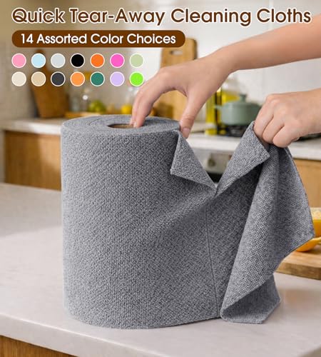 KitchLife Microfiber Cleaning Cloth Roll, 100 Pack - Tear-Away Microfiber Paper Towels, Lint-Free, Reusable, Washable for Kitchen, Car, Dishes, and Sensitive Surfaces (Dark Gray) - color: Dark Gray, size: 100 Pack