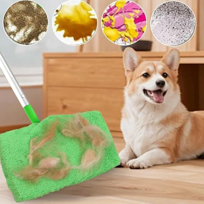 2-in-1 Mop Head Replacement Rag Towel Reusable Microfiber Household Wet and Dry Cleaning Cloths Shoe Cover Rags,22x9cm (Green,1pcs) - color: Green,1pcs