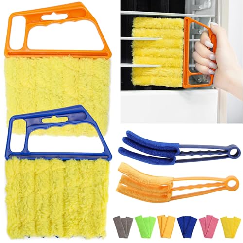 Window Blind Cleaner Duster Set, Washable Dusting Cleaner Air Vent Cleaning Brush Tools (Blue) - color: Blue