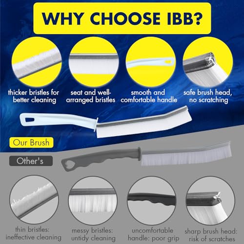 IBB 3Pcs Crevice Gaps Cleaning Brush, Hard Bristle Brush for Cleaning, Deep Cleaning Thin Brushes for Small Spaces, Bathroom Gap, Sink Crevice, Windows Groove, Tiles & Faucets