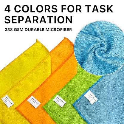 Simple Houseware Microfiber Cleaning Cloth 20 Pack, 12" x 16", 4 Colors - size: 20-Pack