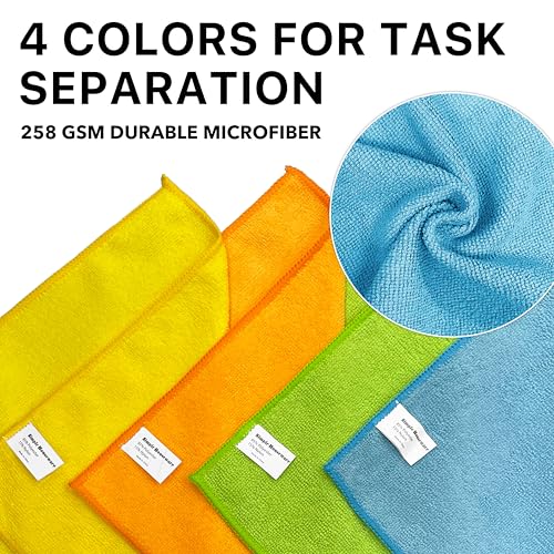 Simple Houseware Microfiber Cleaning Cloth 50 Pack, 12" x 16", 4 Colors - size: 50-Pack