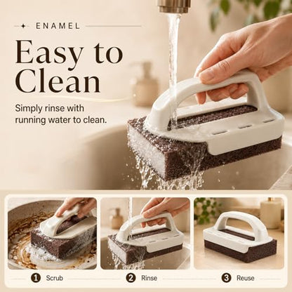 Magic Emery Cleaning Sponges, Nano Carborundum Sponge,Scrub Pad Pot Scrubber for Removing Rust Cleaning Pots and Pans,Rust Remover & Magic Descaling Eraser (1 Handle+5 Sponge)