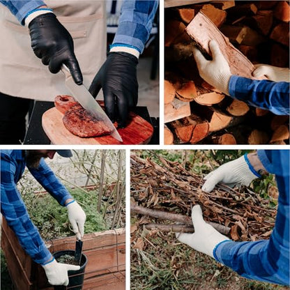 Raxwell White Cotton Gloves, 300 Pairs Bulk Case – Durable Knit Work Liners for BBQ, Painting, Gardening, Industrial, Mechanical Use, X-Large Size, Breathable, Comfortable - size: X-Large, style: Work Glove