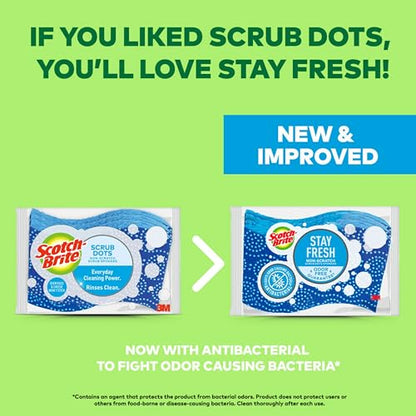 Scotch-Brite Scrub Dots Non-Scratch Scrub Sponge, Rinses Clean, for Washing Dishes and Cleaning Kitchen, 3 Scrub Sponges (Pack of 2) - size: 3 Sponges (Pack of 2)