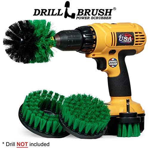 Drillbrush 4 Piece Bundle - Add a 5-inch Flat hex Shaft Brush to Our 3 Piece Drill Brush Kitchen Scrubbing Kit